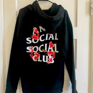 Anti Social Social Club Kkoch Black Hoody - Sakura - Small Size